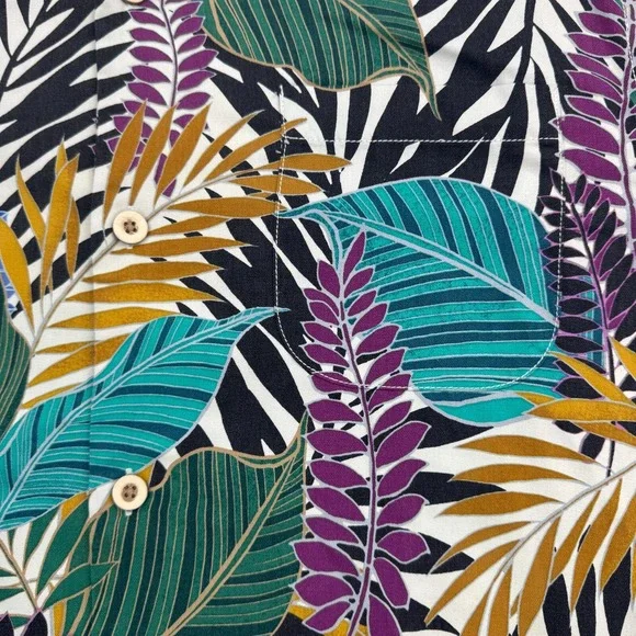 Tommy Bahama Hawaiian Shirt Mens L Floral Print Silk Coolmax Short Sleeve Button - Picture 2 of 8